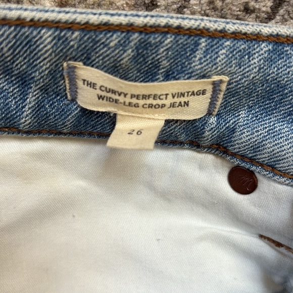 Madewell - the curvy perfect vintage wide leg crop jeans Light Blue - sz 26 - Picture 5 of 7